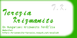 terezia krizmanits business card